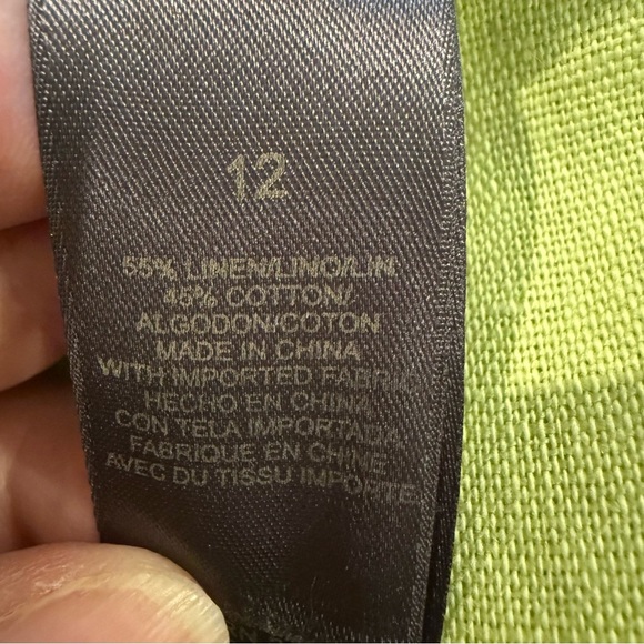 Liz Claiborne Pants Lime Green Wide Leg Linen Cotton Women’s Size 12 - Picture 13 of 13